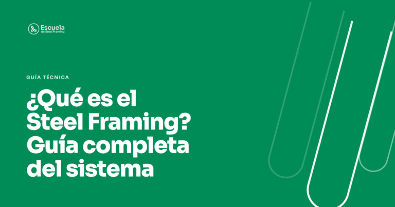 Estructura de Steel Framing en obra: perfiles de acero galvanizado conformados en frío